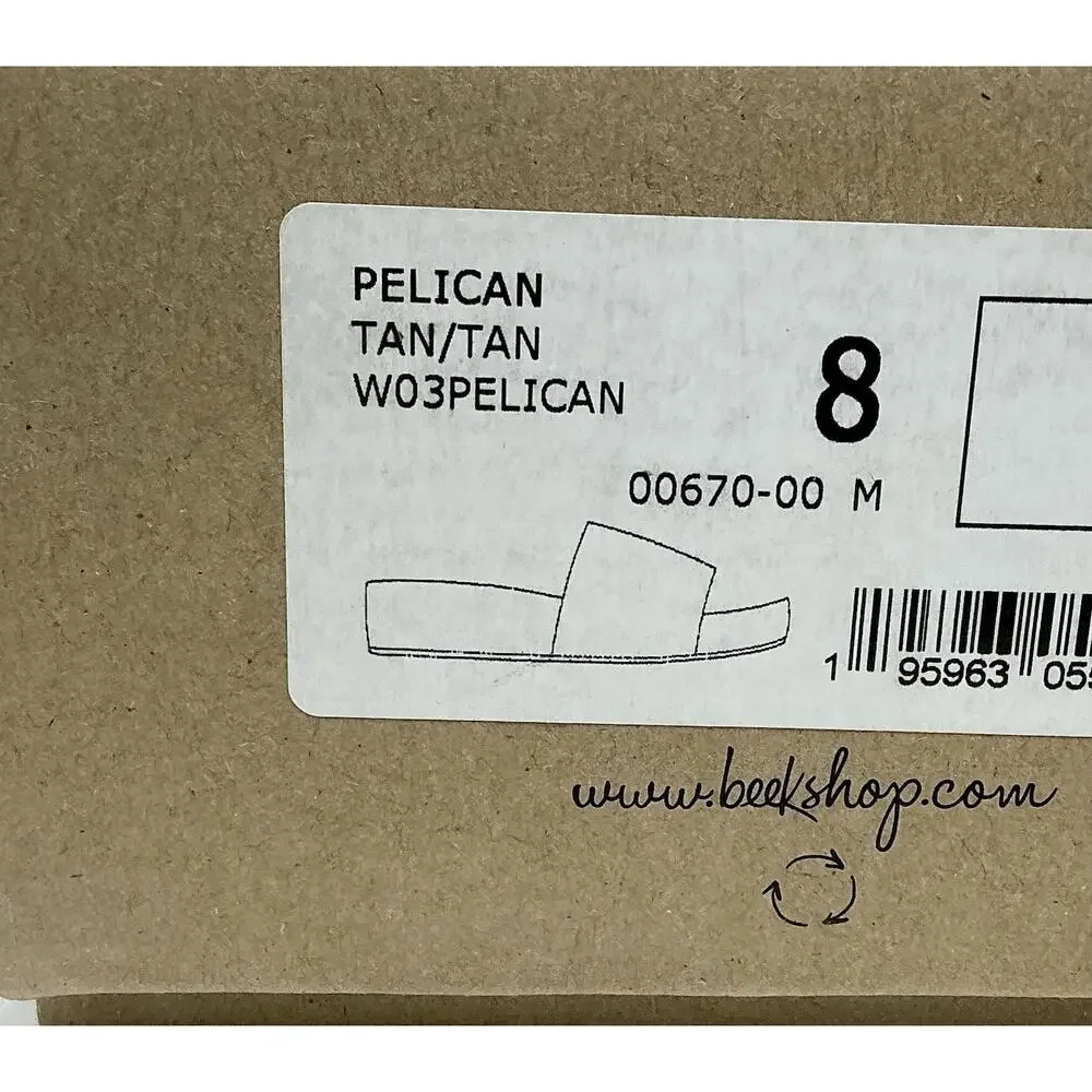 🆕Beek Pelican Tan Leather Platform Slide Sandal